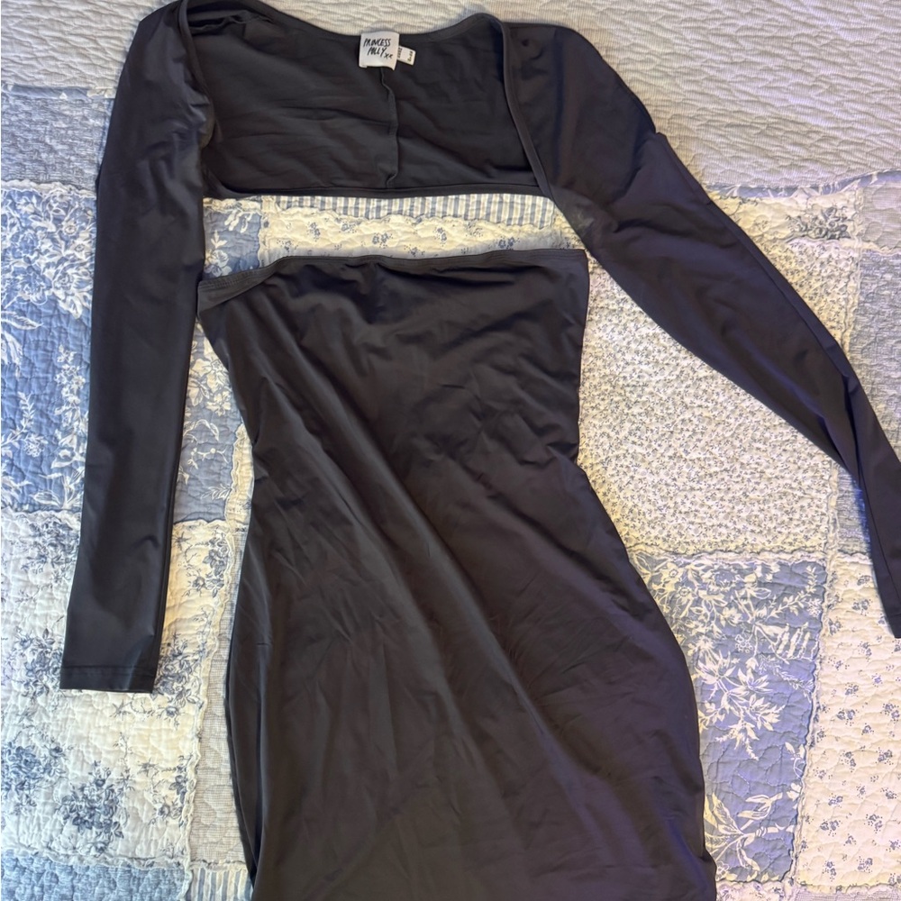 PrettyLittleThing Black Long Sleeve Dress